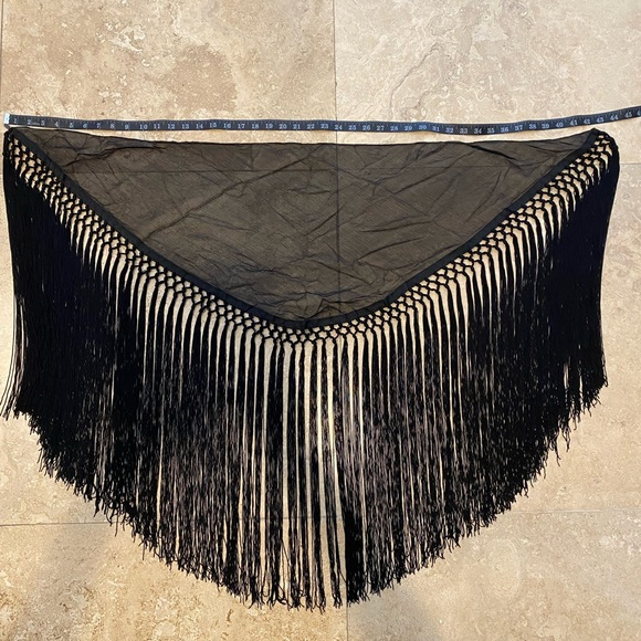 SILK fringe Scarf - Picture 4 of 6